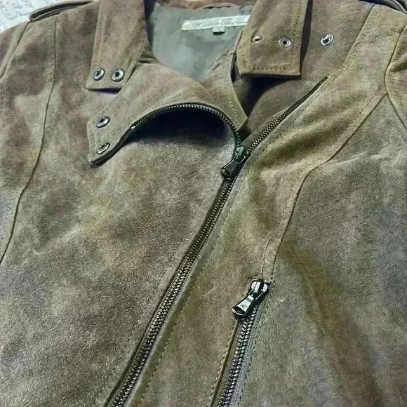 Kenneth Cole 100% leather brown jacket. Women’s size‎ large - Picture 5 of 14